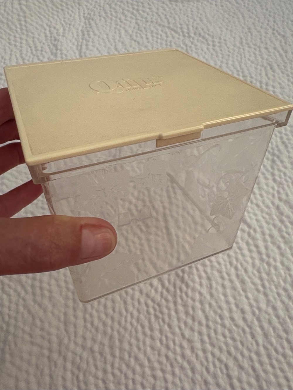 Vintage Clear Acrylic Q-Tip Holder Excellent Condition